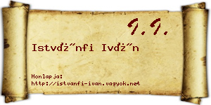 Istvánfi Iván névjegykártya