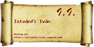 Istvánfi Iván névjegykártya